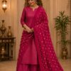 Maroon Silk Dupatta