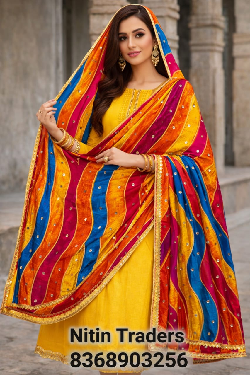 Mirror Work Chinon Dupatta