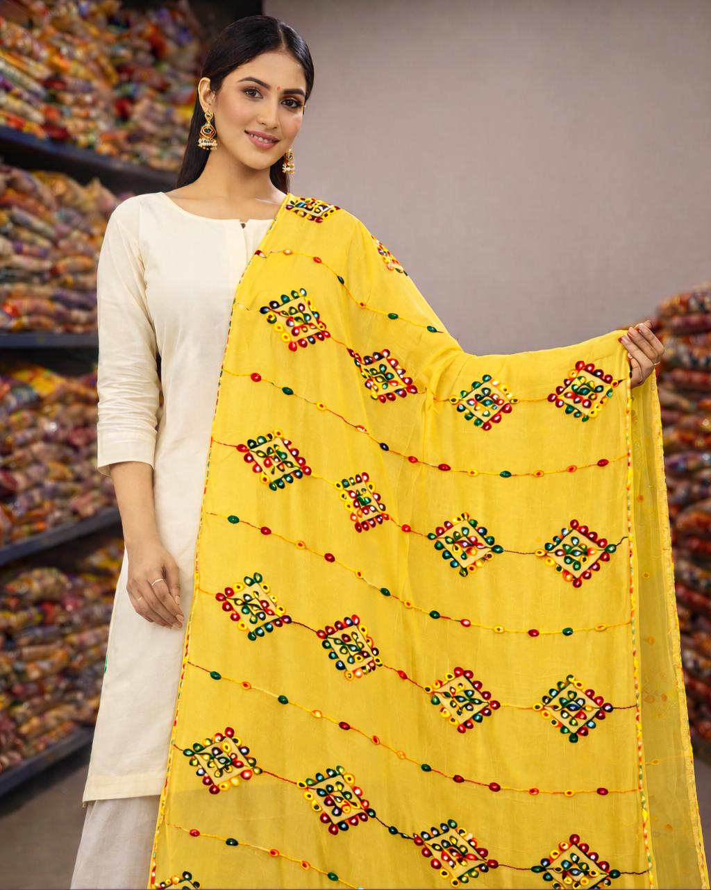 Yellow Embroidered